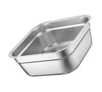 Garneck Bassine Inox Carrée Acier Inoxydable pour Cuisine Lavage Légumes Bol Soupe et Buffet Robuste et Facile à Nettoyer