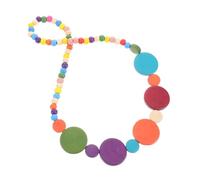 Garneck Bijoux Perles de Bois Colorées Collier Vintage Fait Main pour Femmes Accessoire pour Toutes Occasions