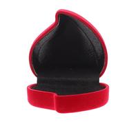Garneck Boîte à Alliances Rouge de Petit Cœur Boîte à Bague Floquée Compacte Intérieur Noir Porte-Bijoux Sécurisé pour Fiançailles Mariage Présentation et Rangement de Bijoux