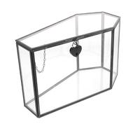Garneck Boîte à Bijoux Verre Forme Cercueil Gothique Boîte Vitrine Transparente Artisanale pour Décoration Halloween et Rangement Bijoux Gothiques