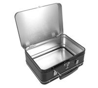 Garneck Boîte à Déjeuner Bento en Fer Noir avec Couvercle à Charnière et Verrou, Design Vintage, Rangement Polyvalent Portable pour Légumes et Céréales, Camping