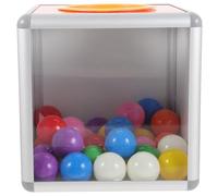 Garneck Boîte à Dons Cubique Transparente 1 Pièce avec 30 Boules de Loterie Colorées Aléatoires Urne Électorale Multifonctionnelle pour Tombola Tirage au Sort et Couleur