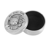 Garneck Boîte à Souvenirs Bébé Métal Pour Poils Fœtaux, Coffret Compact De Rangement Vintage En Couleur Étain Ancien, Léger Et Portable, Présent Naissance Pour Parents Et Famille