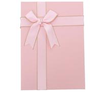 Garneck Boîte à Souvenirs Rectangulaire en Papier Rose, Coffret Présent à Couvercle et Base avec Nœud Ruban, pour Fêtes D'anniversaire et Fêtes de Fin D'année, Touche Festive