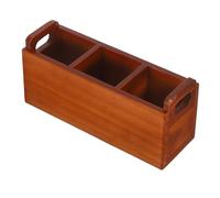 Garneck Boîte Bois pour Pinceaux de Maquillage avec Poignée Organiseur à Compartiments pour Bureau Rangement pour Cosmétiques et Outils de Calligraphie Transport Facile