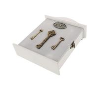 Garneck Boîte Boîte à Clés Armoire De Verrouillage Verrouillable par Coffre-Fort Serrures Mur De Support Étagère à Crochets pour Clés Cadenas Armoire Magnétique Entrée Casier Bois Blanche