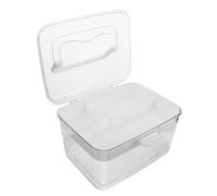 Garneck Boîte de Rangement Transparente avec Poignée Organisateur Portable Plastique pour Maison et Voyage Compartiments Séparés pour Pilules et Remèdes Mallette Familiale Pratique