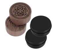 Garneck Boîte en Alliage D'aluminium Diffuseur D'huiles Essentielles en Bois 2 Pièces Rond, Désodorisant Portable Silencieux à Technologie Vibratoire pour Voiture et Bureau