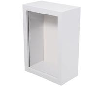 Garneck Boîte Exposition Rustique en Bois Blanc Fenêtre en Verre, Cadre Stable pour Boîte à Fleurs Séchées et Coffret de Présentation pour Médailles, Décoration Élégante
