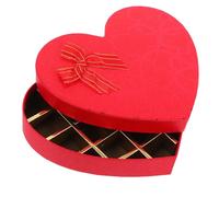 Garneck Boîte Présent de Cœur Rouge à 18 Compartiments Coffret d'Emballage de Chocolat pour Fête des Mères Saint-Valentin et Anniversaire Papier Épais avec Nœud Décoratif Boîte