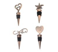 Garneck Bouchon de Bouteille de Vin en Alliage Bronze, 2pcs Réutilisables de Cœur, Créatif et Élégant pour Bar et Fête Saint-valentin