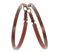 Garneck Boucles D’oreilles Créoles En Simili Cuir Marron, Style Manchette Oversized, Légères Et Originales, Bijoux Pour Femmes, Look Mode Quotidien, Design Color-block