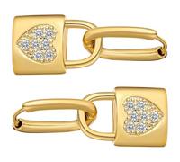 Garneck Boucles D’Oreilles Pendantes pour Femmes de Cœur Cadenas 1 Paire Couleur Vive Design Accrocheur Bijoux D’Oreille pour Filles et Adolescentes Accessoire Mode