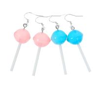 Garneck Boucles D’oreilles Pendantes Sucette Tendances pour Femmes, Résine Colorée 3d, 2 Paires, Légères et Hypoallergéniques, pour Usage Quotidien et Fêtes