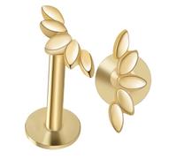Garneck Boucles D'oreilles Cartilage en Métal Or, 2pcs, Clous Minimalistes Élégants pour Piercing Oreille Conque, Bijoux Fins et Polyvalents pour Femmes