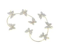 Garneck Boucles D'oreilles Clips Décoratives en Zircon Doré, Accessoire D'oreille sans Piercing pour Femmes, Style Minimaliste, Usage Quotidien et Occasions Spéciales, Paire Droite