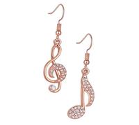 Garneck Boucles D'oreilles Créatives Note de Musique en Alliage Or Rose Gouttes Élégantes pour Femmes Usage Quotidien Design Original