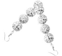Garneck Boucles d'Oreilles Pendantes Boule Disco Argentées Mini Boucles d'Oreilles Miroir Effet Accessoire pour Femmes Légères et Confortables pour Soirées et Fêtes