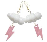 Garneck Boucles D'oreilles Pendantes Nuage Gouttes De Pluie En Acrylique Léger, Grand Modèle Pour Femmes, Style Météo Orageuse, Bijoux Pour Fêtes Et Usage Quotidien