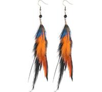 Garneck Boucles Oreilles à Plumes Authentiques Pendantes Pour Femmes Légères Avec Perles Noires Ethniques Style Bohème Élégantes Pour Occasions Décontractées Et Fêtes