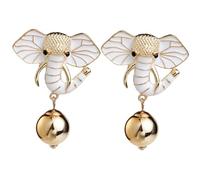 Garneck Boucles Oreilles Clous Élégantes Éléphant pour Femme Studs Légers et Antiallergiques Bijoux Créatifs et Esthétiques Cadeau pour et Famille Blanc