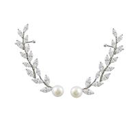 Garneck Boucles Oreilles Grimpantes Élégantes Plaqué Or Zircon Étincelant Hypoallergéniques Accessoire Femme Chic