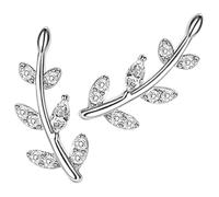 Garneck Boucles Oreilles Grimpeuses Petites Argent pour Femmes Élégantes et Hypoallergéniques Boucles Oreilles Clous Au Style Naturel