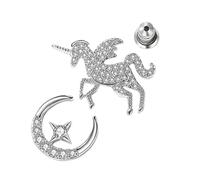 Garneck Boucles Oreilles Licorne Et Lune Clous Oreilles Créatifs Pour Femme Bijoux Pour Fille Et Adulte Design Asymétrique Unique