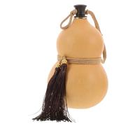 Garneck Bouteille D'eau en Calebasse Potable Gourde de Voyage en Bois, Forme Gourde, Couleur Kaki, Versement Facile et Nettoyage Facile, pour Bars et Restaurants, Style Antique Artistique