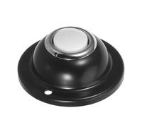 Garneck Bouton de Sonnette Facile à Assembler Rond en Alliage de Zinc Noir Lumière Jaune Visible Diamètre du Trou 16mm pour Garage et Bureau