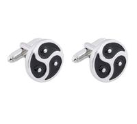 Garneck Boutons de Manchette Tai Chi Ronds en Alliage, 1 Paire, pour Chemise Homme, Accessoires de Mode pour Soirées et Cérémonies