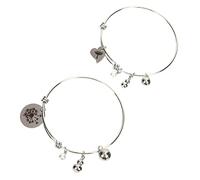 Garneck Bracelet Jonc Cœur Mère-fille Réglable En Acier Inoxydable Pour Femme, Bijou De Poignet Duo Mère Et Fille, Présent Fête Des Mères Design Pissenlit