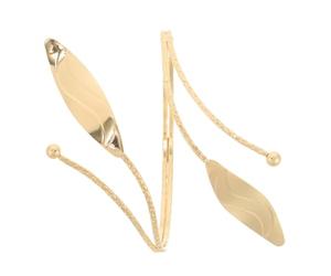 Garneck Bracelet pour Femme Brassard Métallique Feuilles Délicates Ajustable Design Créatif Solide Accessoire Mode pour Soirée
