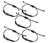 Garneck Bracelets de Rugby Tressés en Polyester, Taille Réglable, Lot de 5 Pièces, Style Sportif Polyvalent pour Occasions Spéciales ou Port Quotidien