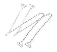 Garneck Bretelles Élégantes en Métal à Strass Réglables pour Soutien-, Accessoires de Lingerie Femme, Chaînettes Invisibles pour Robes Dos, Paire Argentée Ajustable