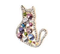 Garneck Broche Chat Colorée à Épingle de Revers Métal Robuste Accessoire et Compact pour Vêtements Sacs et Fêtes
