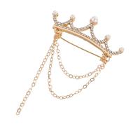 Garneck Broche Couronne Tiara Épingle Métal avec Cristaux et Goutte Élégante pour Robes Femmes Accessoire Mariage et Fête
