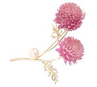Garneck Broche de fleurs immortelles broches écharpe pour femmes clip pour châle à boucle pour foulards Broche décorative mignonne Plastique rose