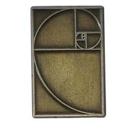 Garneck Broche Dorée Rectangulaire Nombre D'or, Épingle Mathématique Vintage Médiévale, Accessoire pour Lunettes de Professeur et Rentrée Scolaire, Badge Graphique pour Passionnés