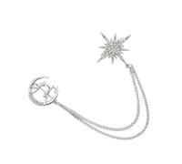 Garneck Broche Épingle Décorative en Alliage à Motif Étoile à Huit Branches Chaîne Fine Badge Cerf Mignon Accessoire Léger et Résistant pour Vêtements Paquet et Foulards et Solide