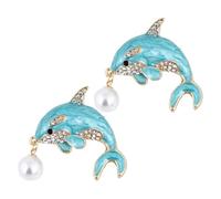 Garneck Broche Épingles à 2Pcs Bijoux Animaux Marins Accessoire en Zinc Design Élégant Clip pour Châle Solide Décoloration