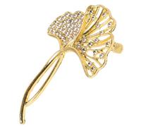 Garneck Broche Ginkgo pour Femme Accessoire de Costume Étincelants Alliage Solide Épingle à Feuille Élégante pour Mariage Banquet Soirée Chapeau