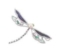 Garneck Broche Libellule Pailleté Épingle à Revers Insecte Cristal pour Costume Pulls Écharpes et Robes Femme