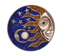 Garneck Broche Rétro Soleil en Alliage Bleu Confortable à Porter Toucher Agréable, Style Spécial et Généreux pour Performance ou Fête