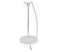 Garneck Brochettes Robustes en Acier Inoxydable Support Isolant Réutilisable pour Barbecue et Restaurant, Ensemble 1 Set en Acier Inoxydable et Céramique Blanc