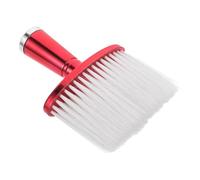 Garneck Brosse à Poils Doux en Nylon Rouge Électroplaquée, Brosse de Nettoyage pour Cou Barbier, Plumeau Professionnel pour Coupe de Cheveux, Outil Polyvalent pour Coiffure et Soin du