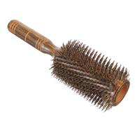 Garneck Brosse Ronde pour Brushing Cheveux Bouclés en Poils de Sanglier, Grosse Taille, Bois Naturel, Brosse Sèche-cheveux pour Coiffage et Soin du Cuir Chevelu