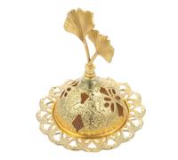 Garneck Brûleur Alliage Métallique avec Couvercle Décor de Censer Intérieur pour Bureau Salon Méditation et Diffusion Parfumée