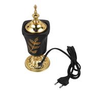 Garneck Brûleur Électrique Céramique Vintage pour Décoration de Bureau et Maison Incensoir Noir avec de Purification de Air et Ambiance Relaxante