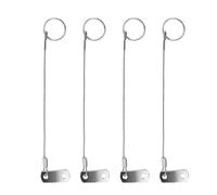 Garneck Câbles de Sécurité Fil de Sécurité Anti-Perte en Acier Inoxydable Lot de 4 avec Anneau de Dégagement Rapide, Résistant Argenté pour Supports et Toits de Bateau